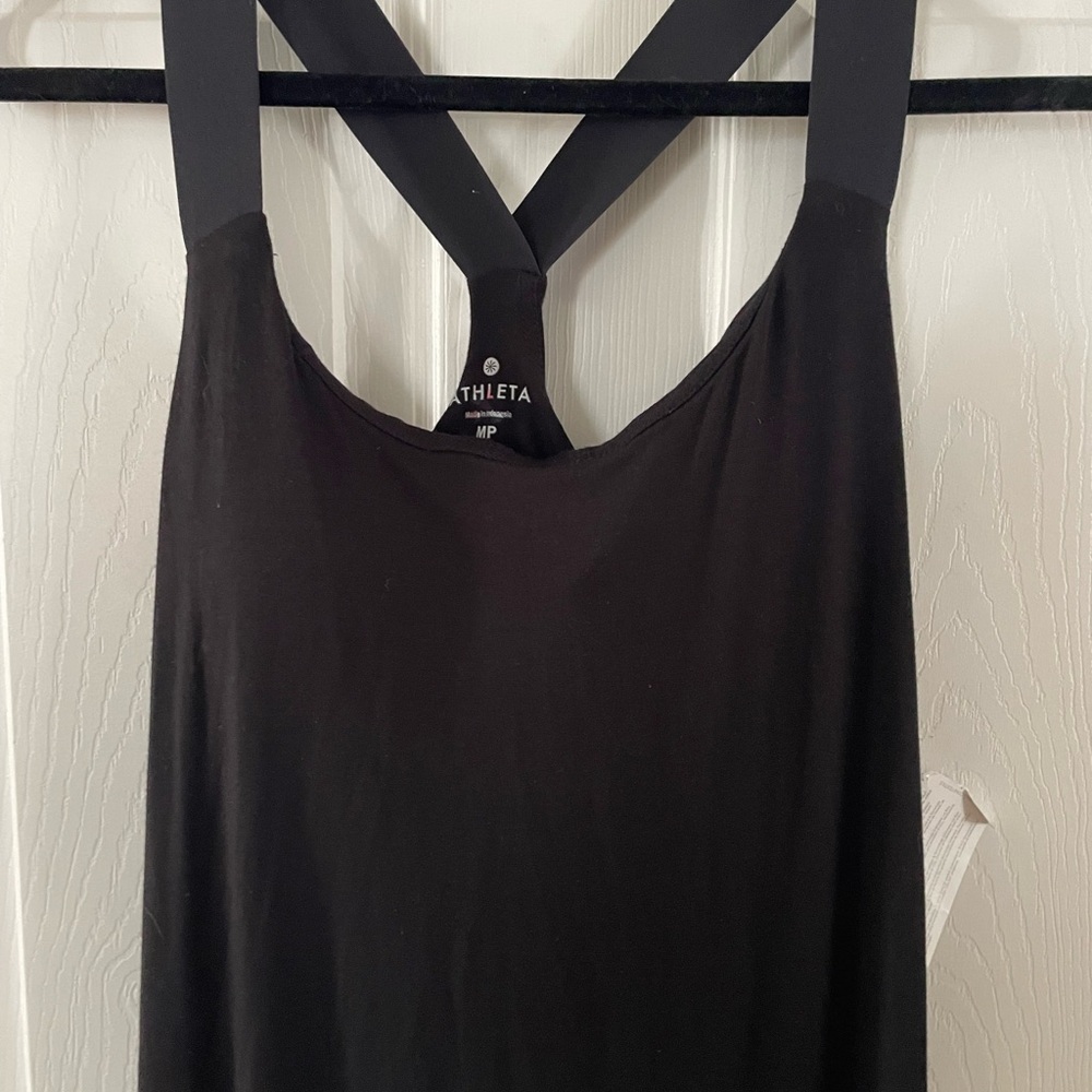 Athleta Classic Black Maxi Sleevless Maxi Dress MP - Picture 3 of 4